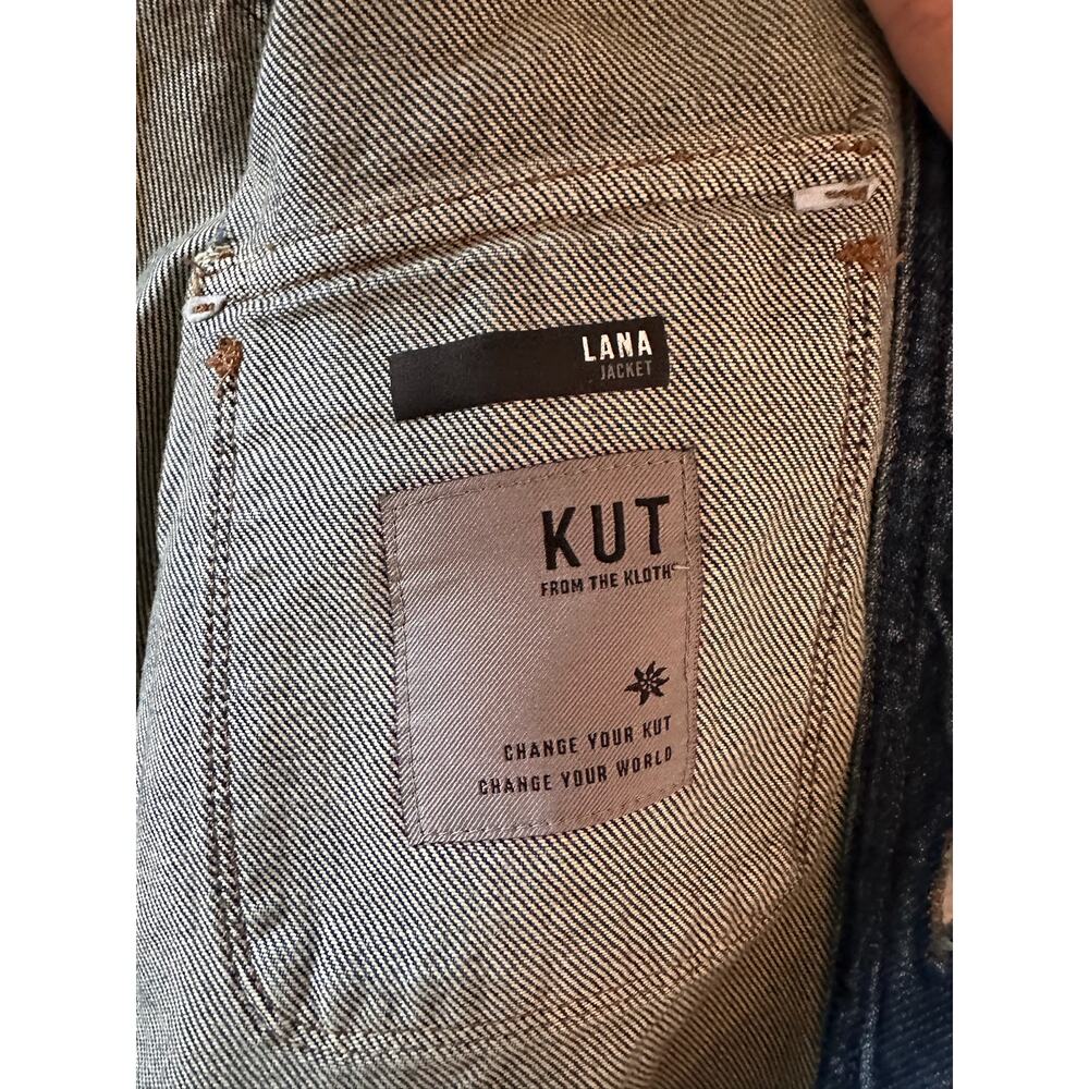 Kut from the Kloth S Raw Hem Demin Jacket New - Picture 6 of 8